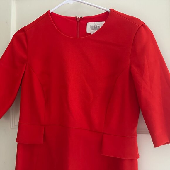 Seraphine Luxe Red Maternity dress with peplum accents - size 2 - Picture 4 of 5